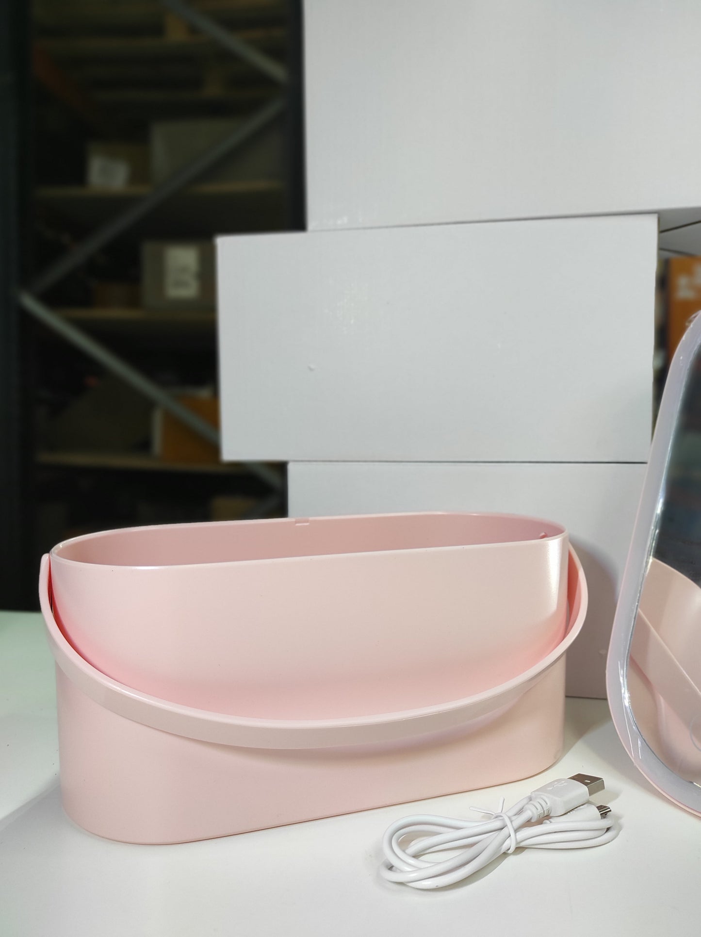 Organizador de maquillaje con espejo LED